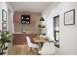 OPTIFIT Bari407 Miniküche 150 cm Rostrot