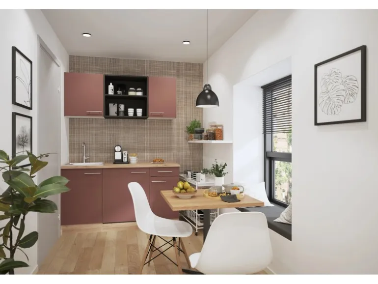 OPTIFIT Bari407 Miniküche 150 cm Rostrot