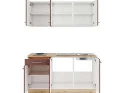 OPTIFIT Bari407 Miniküche 150 cm Rostrot