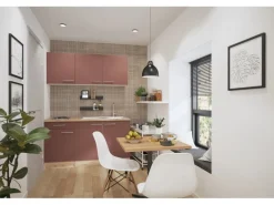 OPTIFIT Bari407 Miniküche 150 cm Rostrot