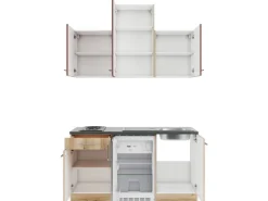 OPTIFIT Bari407/Livorno290 Miniküche 150 cm Rostrot / Wildeiche Nachbildung