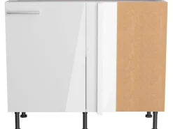 Optifit Eck-U-schrank f. Geschirrsp. Rurik986 100/65x87x58,4 cm Weiß Gl. Weiß M.