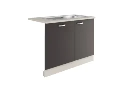 OPTIFIT Faro220 Küchen-Spülenschrank-Set Anthrazit