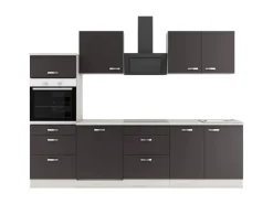 OPTIFIT Faro220 Küchenzeile 270 cm ohne E-Geräte Anthrazit