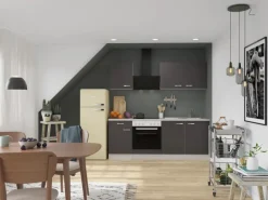 OPTIFIT Faro220 Küchenzeile 210 cm Anthrazit