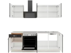 OPTIFIT Faro220 Küchenzeile 210 cm ohne E-Geräte Anthrazit