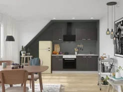 OPTIFIT Faro220 Küchenzeile 210 cm ohne E-Geräte Anthrazit