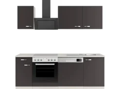 OPTIFIT Faro220 Küchenzeile 210 cm ohne E-Geräte Anthrazit