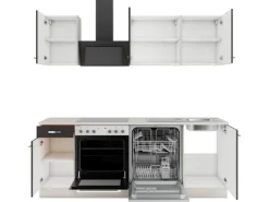 OPTIFIT Faro220 Küchenzeile 210 cm ohne E-Geräte Anthrazit