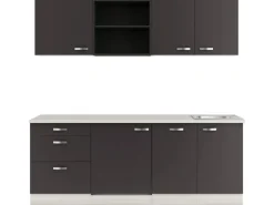 OPTIFIT Faro220 Küchenzeile 210 cm Anthrazit