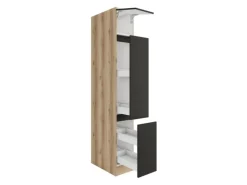 Optifit Küchen-Apothekerschrank 30x 206,8x 57,1cm Noah420 Anthrazit Wildeiche NB