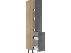 Optifit Küchen-Apothekerschrank Jonte984 30cmx211,8cmx58,4cm Anthra.-WildEiche