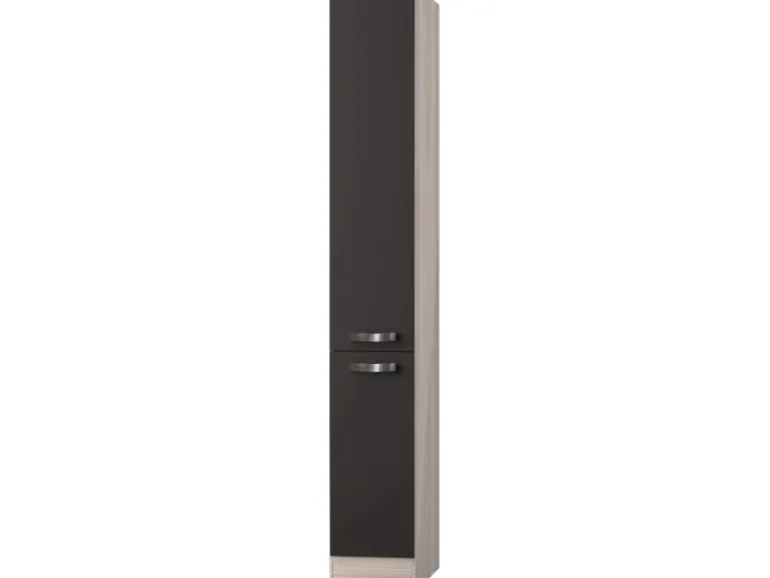 Optifit Küchen-Apothekerschrank Faro220 30cm x 206,8cm x 57,1cm Anthrazit-Braun
