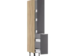 Optifit Küchen-Apothekerschrank Linus984 30cmx211,8cmx58,4cm Anthra.-WildEiche