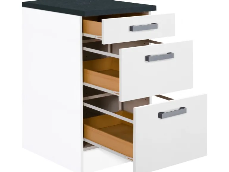 Optifit Küchen-Auszugsunterschrank Salo214 50 cm Weiß