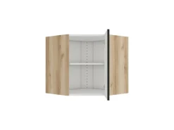 Optifit Küchen-Eckoberschrank 60 x 57,6 x 34,6 cm Noah420 Anthrazit Wildeiche NB