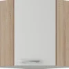 Optifit Küchen-Eckoberschrank Dakar286 60/60 cm x 57,6 cm x 34,6 cm Weiß-Eiche