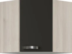 Optifit Küchen-Eckoberschrank Dakar220 60/60cm x 57,6cm x 34,6cm Anthrazit-Braun