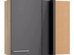 Optifit Küchen-Eckoberschrank Jonte984 80/45 x 70,4 x 34,9cm Anthrazit Wildeiche