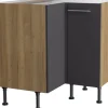 Optifit Küchen-Eck-Unterschrank Jonte984 90/90cmx57cmx58,4cm Anthra.-WildEiche