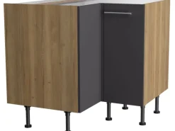 Optifit Küchen-Eck-Unterschrank Jonte984 90/90cmx57cmx58,4cm Anthra.-WildEiche