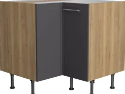 Optifit Küchen-Eck-Unterschrank Jonte984 90/90cmx57cmx58,4cm Anthra.-WildEiche