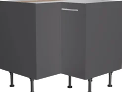 Optifit Küchen-Eck-Unterschrank Ingvar420 90/90cmx 57cmx 58,4cm Anthrazit Matt