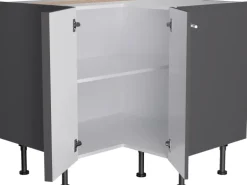 Optifit Küchen-Eck-Unterschrank Ingvar420 90/90cmx 57cmx 58,4cm Anthrazit Matt