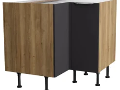 Optifit Küchen-Eck-Unterschrank Linus984 90/90cmx87cmx58,4cm Anthra.-WildEiche