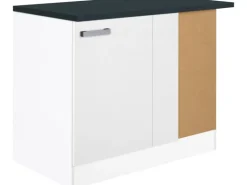 Optifit Küchen-Eck-Unterschrank Salo214 100 cm x 84,8 cm x 60 cm Weiß