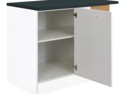 Optifit Küchen-Eck-Unterschrank Salo214 100 cm x 84,8 cm x 60 cm Weiß