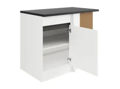 Optifit Küchen-Eck-Unterschrank 100 x 88 x 60 cm Luca932 Weiß Anthrazit