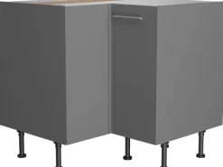 Optifit Küchen-Eck-Unterschrank Mats825 90/90 cm x 57 cm x 58,4 cm Basaltgrau