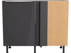 Optifit Küchen-Eck-Unterschrank Linus984 100/65x 87x 58,4cm Anthrazit Wildeiche