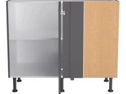 Optifit Küchen-Eck-Unterschrank Ingvar420 100/65 x 87 x 58,4 cm Anthrazit Matt