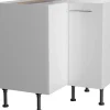 Optifit Küchen-Eck-Unterschrank Rurik986 90/90 cm x 87 cm x 58,4 cm Weiß
