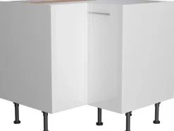 Optifit Küchen-Eck-Unterschrank Rurik986 90/90 cm x 87 cm x 58,4 cm Weiß