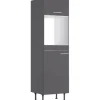 Optifit Küchen-Hochschrank für Backof. u. Kühlschr. Ingvar420 60cm Anthra. Matt