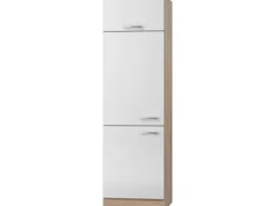 Optifit Küchen-Hochschrank für Kühlschr. Dakar286 60cmx211,8cmx60cm Weiß-Eiche