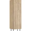 Optifit Küchen-Hochschrank für Kühl-Gefrier-Kombi Erik290 60 cm Wildeiche