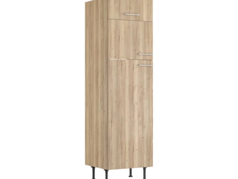 Optifit Küchen-Hochschrank für Kühl-Gefrier-Kombi Erik290 60 cm Wildeiche