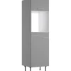 Optifit Küchen-Hochschrank für Backofen und Kühlschrank Mats825 60 cm Basaltgrau