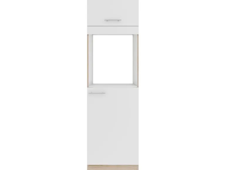 Optifit Küchen-Hochschrank Dakar286 60cm Weiß Sgl. für Backof. und Kühlschr.