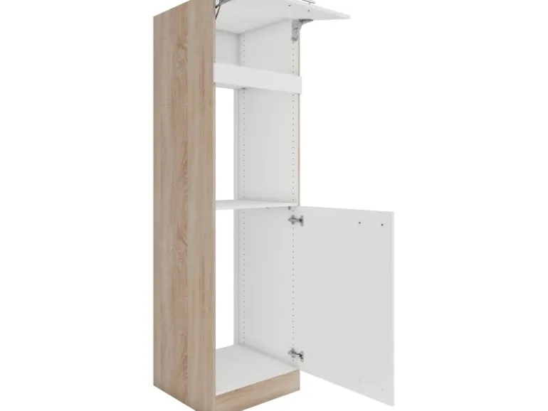 Optifit Küchen-Hochschrank Dakar286 60cm Weiß Sgl. für Backof. und Kühlschr.