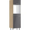 Optifit Küchen-Hochschrank für Backof./Kühlschr. Jonte984 60cm Anthra.-WildEiche
