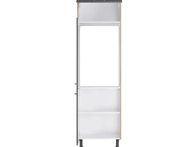 Optifit Küchen-Hochschrank für Kühlschrank Jonte984 60 cm Anthrazit-Wildeiche