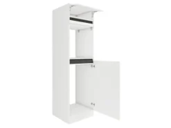 Optifit Küchen-Hochschrank f. Backofen u. Kühlschrank 60cm Weiß Anthrazit