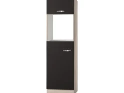 Optifit Küchen-Hochschrank f. Backofen u. Kühlschr. Faro220 60cm Anthrazit-Braun