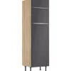 Optifit Küchen-Hochschrank f. Kühl-Gefrier-Kombi Linus984 60cm Anthra.-WildEiche