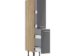 Optifit Küchen-Midi-Apothekerschrank Jonte984 30 cm Anthrazit-Wildeiche